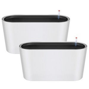 Self-Watering Planter Straight-sided Plastic High-Capacity Water-Storing Planter, Suitable for Patios and Gardens - 1 of 4