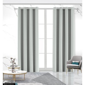 Ruthy's Textile Thermal Room Darkening Blackout Window Curtain Grommet Panel Pair - 1 of 4