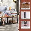 Coffee Table Set of 2 with End Table,2 in 1 Industrial Coffee Table Set, Modern Center Table and Side Table Set with Storage Side Pouch for Home - 4 of 4