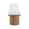 Meridian Furniture,Pavilion Cream Boucle Fabric Bench - 3 of 4