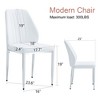 FURNIinspire Dining Chairs A Set Of 4 PU Comfort Dining Chairs, Extended Backrest, Metal Legs Dining Chairs For Kitchen, White, 18"*25"*38" - 3 of 4
