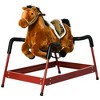 Qaba Kids Spring Rocking Horse, Ride on Horse for Girls and Boys with Animal Sounds, Plush Horse Ride-on with Soft Feel, Light Brown - 4 of 4