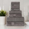 Chevron Zero Twist Cotton Solid and Jacquard Hand Towel Set of 6 by Blue Nile Mills - 2 of 4