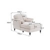 59.3" Oversized Chenille Chaise Lounge Sofa Bed, Upholstered Sleeper Armchair with Wide Seat for Living Room Bedroom-3irtyhousy - 4 of 4