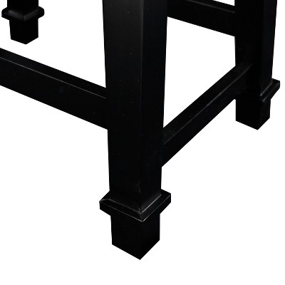 Kennedy Black Wood and Tweed Backless Counter Stool