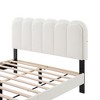 Okak Cream Style All Size Bedroom Platform Bed Frame with Upholstered Headboard,Modern Soft Bed No Box Spring Needed - 3 of 4