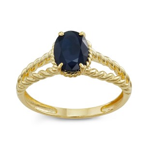 Designs By Gioelli 10K Yellow Gold Sapphire Twist Ring - 1 of 3