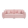 86.6" Teddy Fleece Sofa with 4 Throw Pillows & Metal Feet, Compact Design - 4 of 4