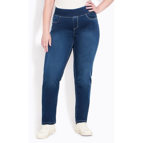 Avenue  Women's Plus Size Butter Denim Pull On Jean Dark Wash - Tall - 14w  : Target