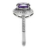 Slickblue Polished Stainless Steel Ring for Women with Synthetic Amethyst CZ, Size 5-10 - 4 of 4
