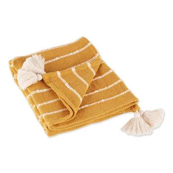 50x60 Braided Striped Throw Blanket Gold - Design Imports : Target