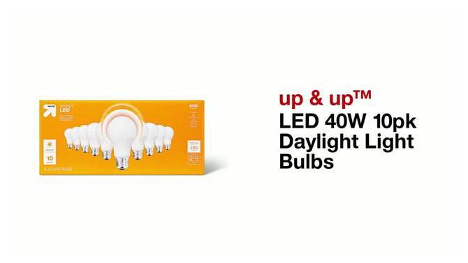 LED 40W 10pk Daylight Light Bulbs - up &#38; up&#8482;, 2 of 5, play video