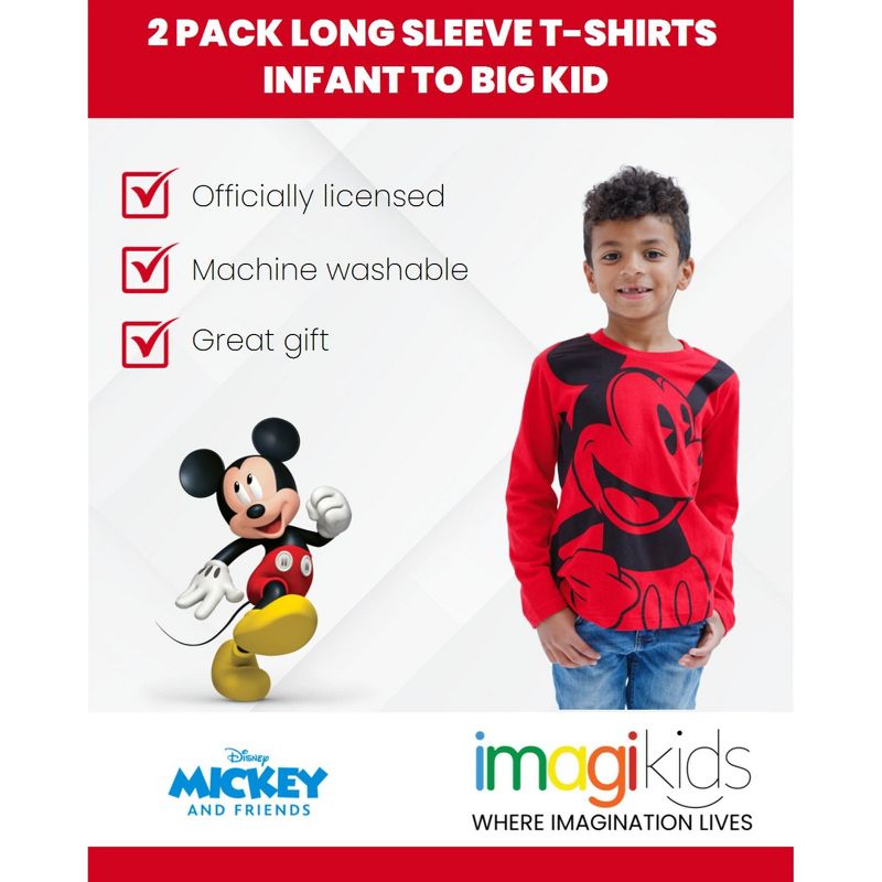 Disney Mickey Mouse 2 Pack T-Shirts Toddler to Big Kid, 3 of 8