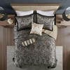 Gulches 5 Piece King Jacquard Bedspread Set with Throw Pillows,Black - 4 of 4