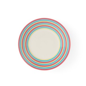 Spode Kit Kemp Salad Plate | 9.3” Calypso Stripe Platter | Made from Porcelain | Dishwasher and Microwave Safe | Vibrant Dinnerware Ideal for Summer - 1 of 4
