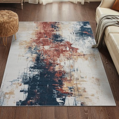 Multi Abstract Synthetic Indoor Area Rug