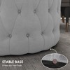 NicBex Round Button Tufted Ottoman Upholstery Footrest with Velvet-feel, Light Gray - 4 of 4
