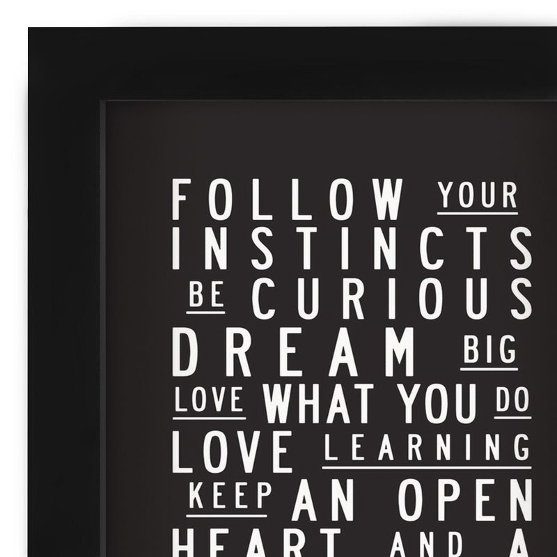 Americanflat Minimalist Motivational Follow Your Instincts' By Motivated Type Shadow Box Framed Wall Art Home Decor, 4 of 10