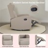 Lirago Rocking Swivel Recliner Chair with 360 degrees Rotation-Adjustable Lumbar Support Light Gray 26.4"W * 37.4"D * 40.6"H - 3 of 4