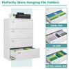 Mlezan Drawer Lateral File Cabinet: Lockable Metal Storage for Letter/Legal/F4/A4 Files.Large Deep Drawers,Ideal for Home or Office Use. - 4 of 4