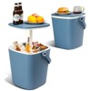 Naysaye Patio End Tables 4Gallon Cooler Table Retractable Lid Built In Bottle Opener for Outdoor Use, Blue, 14.57"*13.39"*22.83" - 2 of 4