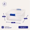 Homz 31 Quart Heavy Duty Clear Plastic Stackable Storage Containers, 4 Pack & 15.5 Quart Heavy Duty Clear Plastic Stackable Storage Containers, 4 Pack - 4 of 4
