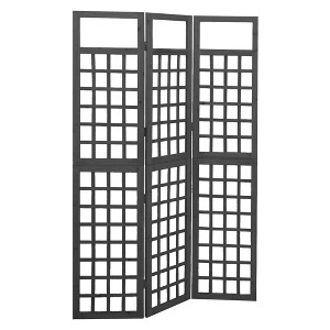 vidaXL 3-Panel Room Divider/Trellis Solid Fir Wood Black 47.6"x70.9" - 1 of 1
