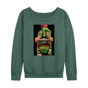 Women's - Teenage Mutant Ninja Turtles - Mutant Mayhem Lightweight French Terry Wide Neck Long Sleeve Graphic Shirt - 1 of 4