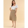 INSPIRE CHIC Women's Print Floral Peasant Elastic Waist A-Line Midi Skirts - 3 of 4