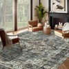 Vintage Area Rug, Large Washable Living Room Bedroom Rug Distressed Non-Slip Non-Shedding Low Pile Area Rug Floor Carpet for Dining Room Home - 3 of 4
