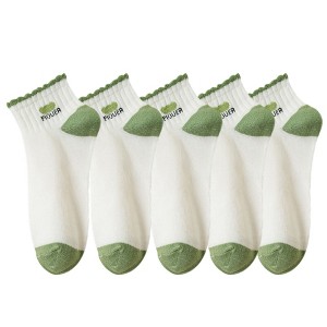 Anna-Kaci 5 Pairs Women's Low Cut Ankle Socks with Polka Dot and Stripe Patterns Soft Cotton Anti-Pilling Casual Everyday Style - 1 of 4
