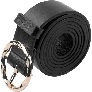 INSPIRE CHIC Women's Wide Fashion Snake Leopard Decorated Irregular Round Buckle Belt - 1 of 4