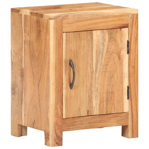 vidaXL Bedside Cabinet 15.7"x11.8"x19.7" Solid Acacia Wood - 1 of 4