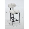 NicBex Set of 2 Bar Stools for Kitchen Island,26 inch Upholstered Counter Bar Stools with Black Metal Legs,Bar Chairs for Dining Rooms,Kitchens - 3 of 4