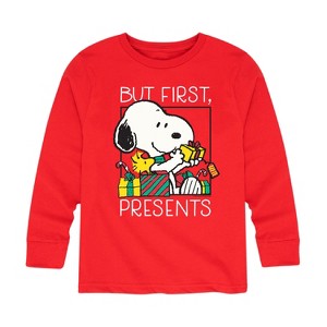 Boys' - Peanuts - Happy Holidays Long Sleeve Graphic T-Shirt - 1 of 4