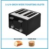 Courant 4-Slice Toaster, 1-1/4" Wide Toasting Slots with Drop-Down Crumb Tray, Black/Stainless - 3 of 4