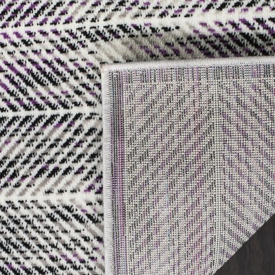 Skyler Grey and Purple Synthetic Square Area Rug