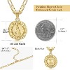 "14K Gold Plated Initial Necklace for Women, Round Letter Pendant A-Z Monogram with Figaro Chain, Alphabet Jewelry" - 4 of 4