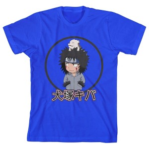 Naruto Classic Kiba Character with Kanji Youth Boys Royal Blue Tee - 1 of 2