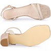 BLISSFUL STEP Women's Square Toe Ankle Strap Chunky Heel Heeled Sandals - 4 of 4