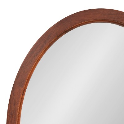 Hogan 18" x 24" Walnut Oval Wood Framed Wall Mirror