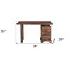 HomeRoots 54" Brown Live Edge Solid Wood Writing Desk With Three Drawers - 3 of 4