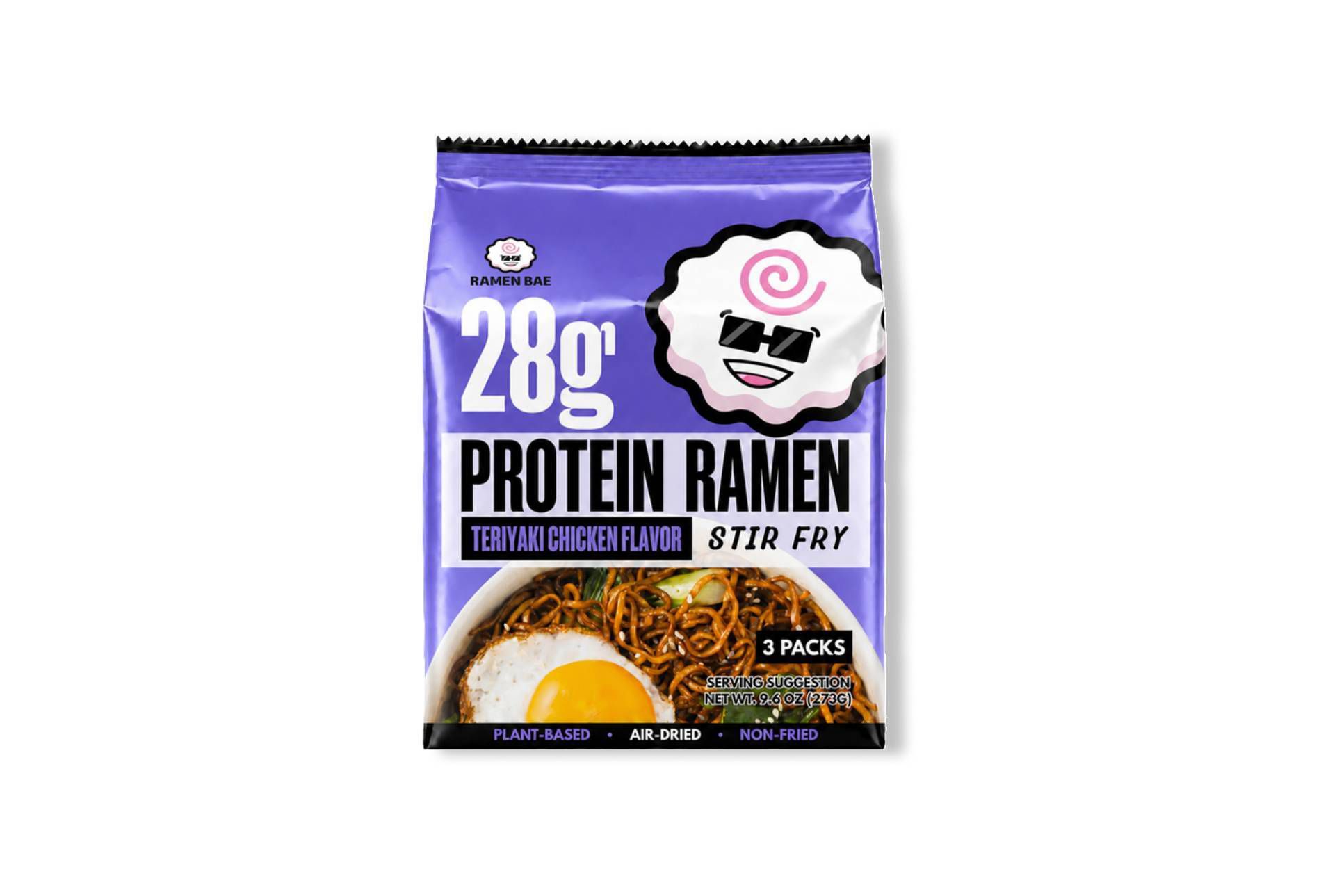 Ramen Bae Teriyaki Chicken Stir Fry Protein Ramen - 3ct
