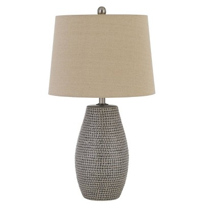 25" Ticino Ceramic Table Lamps with Taper Drum Hardback Shade Earth Tone - Cal Lighting