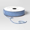90' Christmas Fabric Ribbon Blue/White Striped Twine - Wondershop™ - 3 of 3