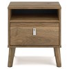 Aprilyn Nightstand Honey: Modern Bedside Furniture, Splay Legs, Customizable Drawer Pulls - Signature Design by Ashley - 4 of 4