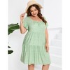 LXT- Women's Plus Size Square Neck Ruffle Sleeve Flowy Floral Summer Midi Dress with Pockets - 3 of 4