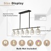 BAOURE 34.25" Black and Gold Chandelier, 4 Lights Kitchen Island Lighting, Dining Room Light Fixture with Glass Shade,Linear Chandeliers for Kitchen - 3 of 4