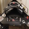 Modern Vanity Table with Storage and Stool, Corner Vanity Makeup Table for Bedroom or Dressing Room – The Pop Home - 3 of 4