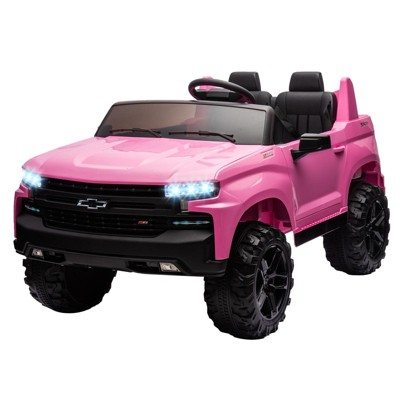 24V Licensed Chevrolet Silverado 2-Seater Kids Ride On Truck, Electric Car w/Remote, 90W Motors, LED Lights, Suspension
